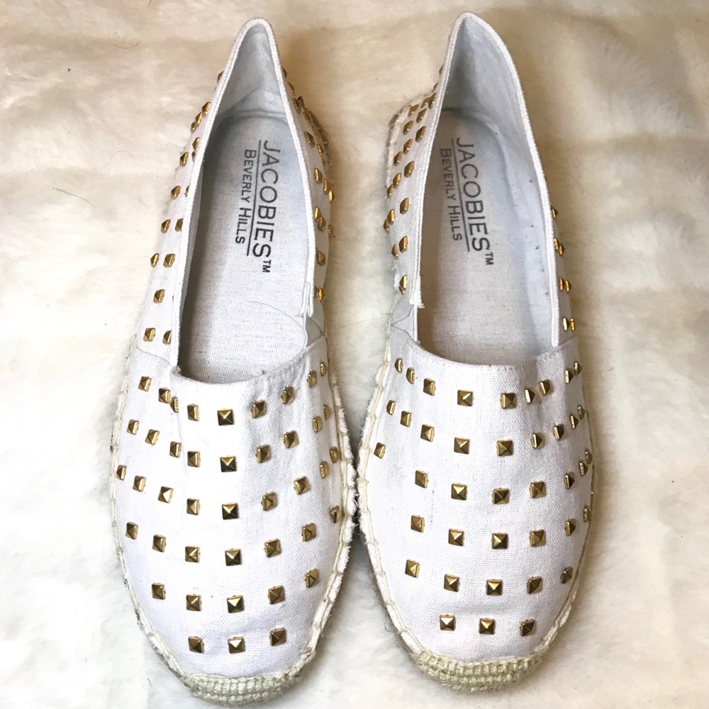 Jacobies Beverly Hills Studded Espadrille White